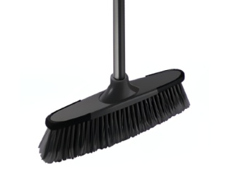 Balai magnétique 12'' noir avec manche en métal de 48''